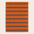 Mid Century Modern Geometric Ovalia Pattern in Orange and Navy Blue Poster Gallery Image 4