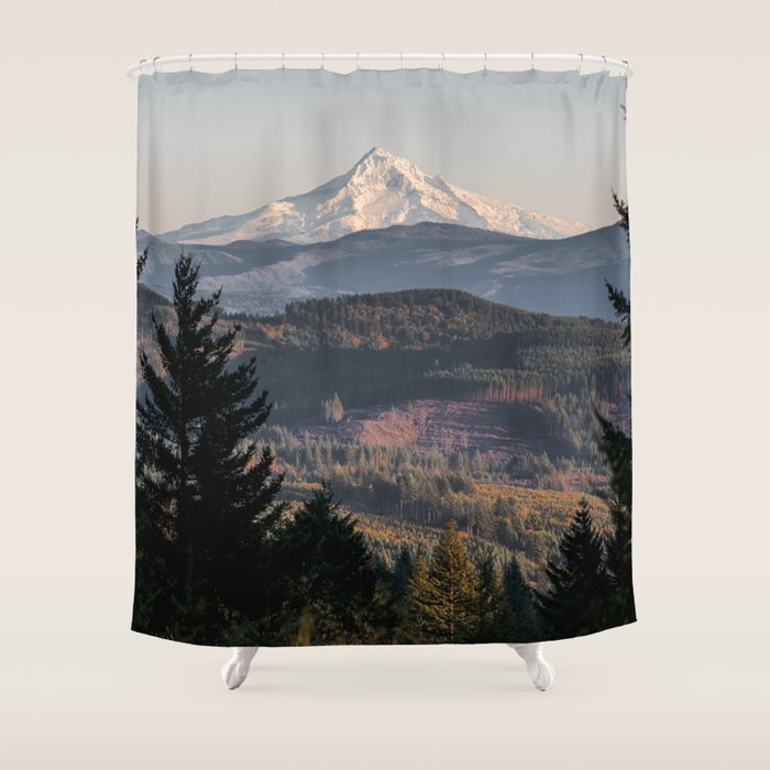 PNW Mount Hood Adventure II Shower Curtain Gallery Image 1