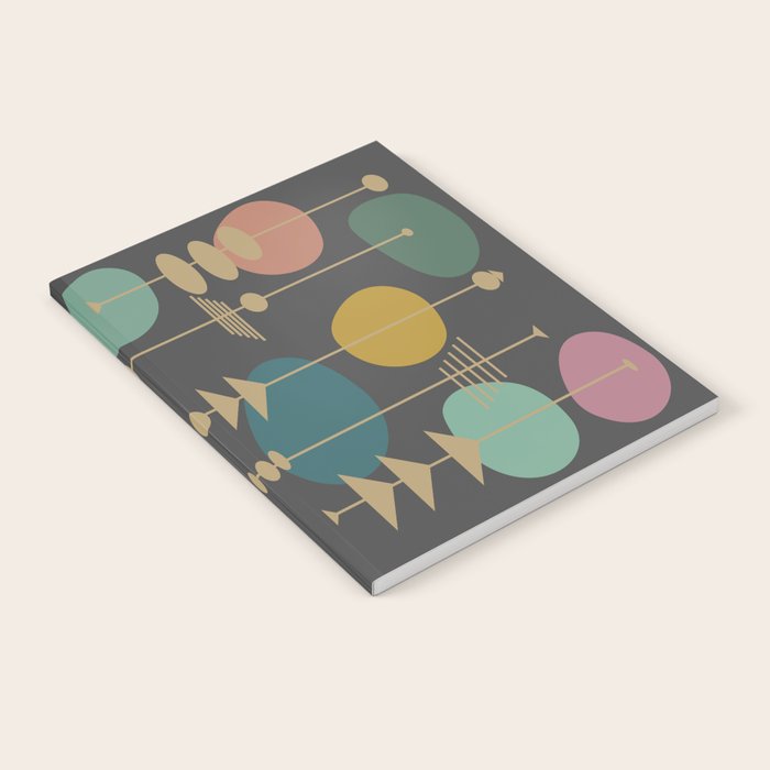 Mid Century Modern Atomic in Grey Notebook Gallery Image 1