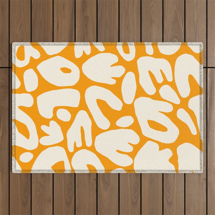 Abstract organic nature shape art pattern Outdoor Rug Gallery Image 1