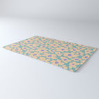 Retro Daisy - Turquoise, Very Peri, Pink, cream Rug Gallery Image 3