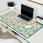 Retro Daisy - Turquoise, Very Peri, Pink, cream Desk Mat Gallery Image 2
