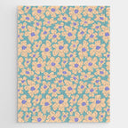 Retro Daisy - Turquoise, Very Peri, Pink, cream Jigsaw Puzzle Gallery Image 1
