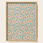 Retro Daisy - Turquoise, Very Peri, Pink, cream Serving Tray Gallery Image 1