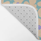 Retro Daisy - Turquoise, Very Peri, Pink, cream Bath Mat Gallery Image 2