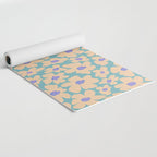Retro Daisy - Turquoise, Very Peri, Pink, cream Yoga Mat Gallery Image 2