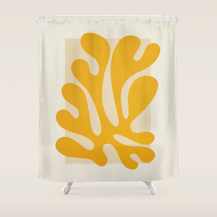 Sun Leaf 2: Matisse Edition | Mid Century Series Shower Curtain Gallery Image 1
