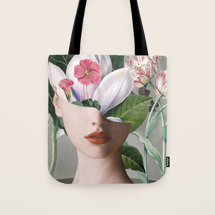 Floral Portrait /collage 2 Tote Bag Gallery Image 1
