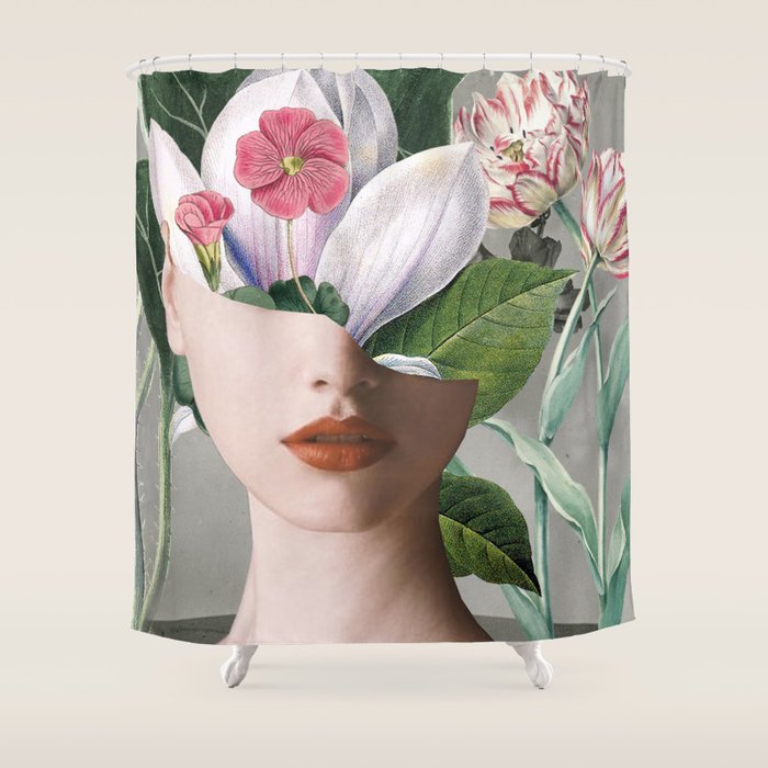Floral Portrait /collage 2 Shower Curtain Gallery Image 1