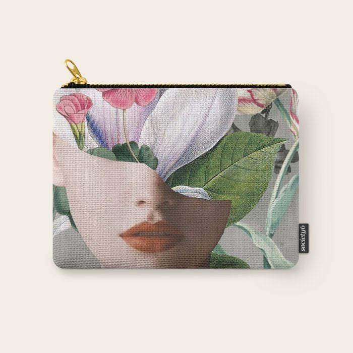 Floral Portrait /collage 2 Carry All Pouch Gallery Image 1