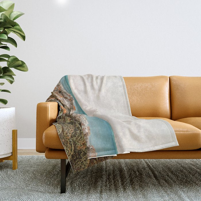 Where The Land Meets The Sea Throw Blanket