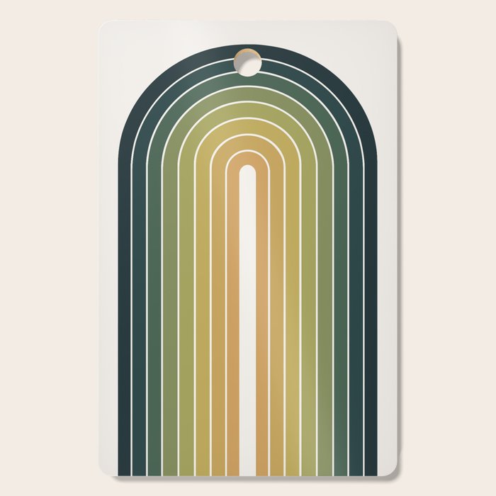 Gradient Arch XXVI Green Tones Mid Century Modern Rainbow Cutting Board Gallery Image 1