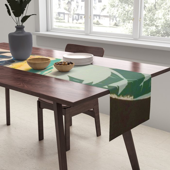 Vintage 1933 Monaco Grand Prix Car Advertisement Poster by Geo Ham Table Runner Gallery Image 2