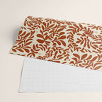 abstract retro shapes earthy leaves red Wrapping Paper Gallery Image 2
