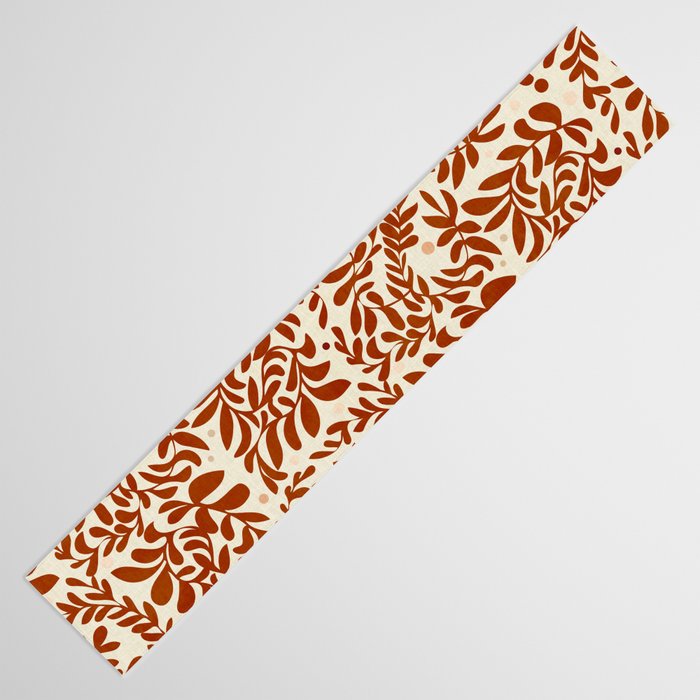 abstract retro shapes earthy leaves red Table Runner Gallery Image 3