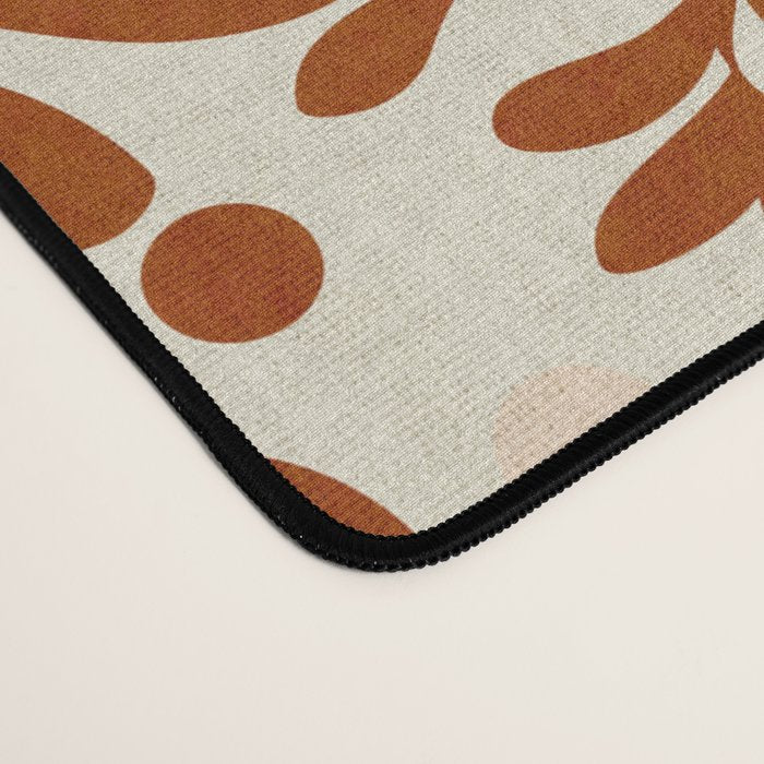 abstract retro shapes earthy leaves red Desk Mat Gallery Image 4