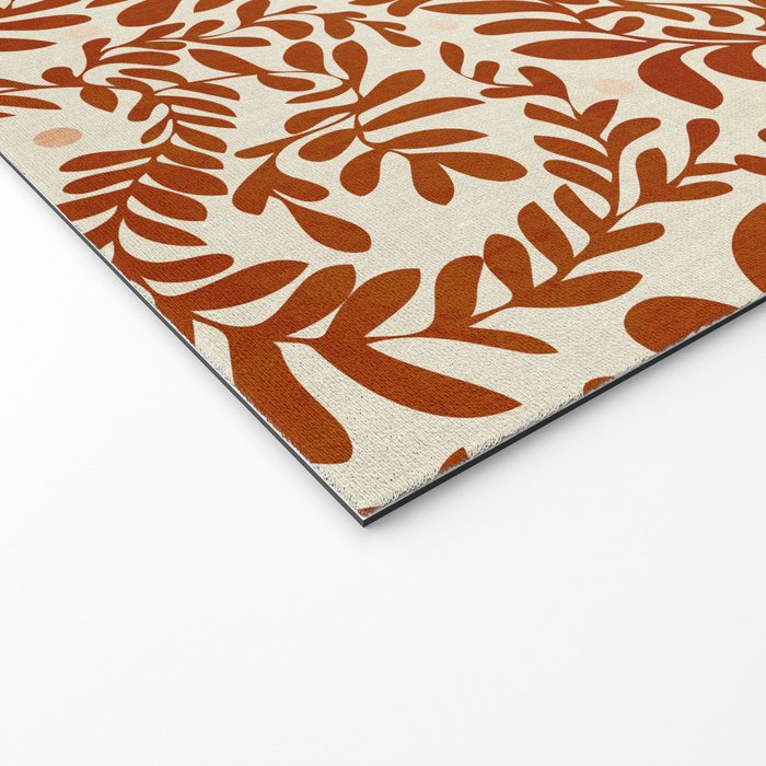 abstract retro shapes earthy leaves red Welcome Mat Gallery Image 2