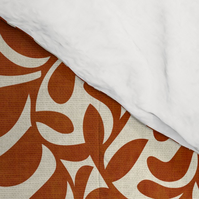 abstract retro shapes earthy leaves red Comforter Gallery Image 4