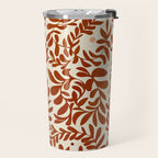 abstract retro shapes earthy leaves red Travel Mug Gallery Image 2