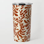 abstract retro shapes earthy leaves red Travel Mug Gallery Image 1