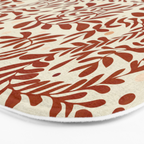 abstract retro shapes earthy leaves red Bath Mat Gallery Image 3