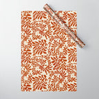 abstract retro shapes earthy leaves red Wrapping Paper Gallery Image 1