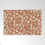 abstract retro shapes earthy leaves red Welcome Mat Gallery Image 1