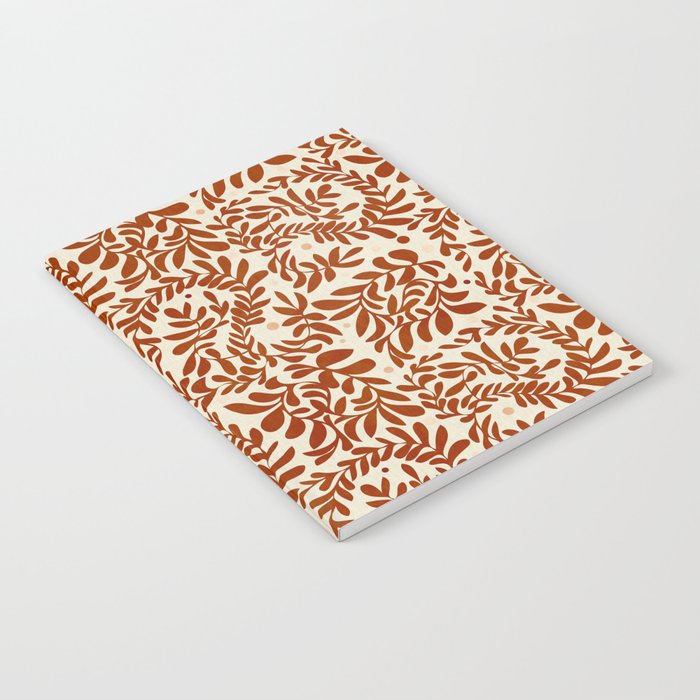 abstract retro shapes earthy leaves red Notebook Gallery Image 2