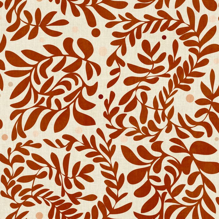 abstract retro shapes earthy leaves red Coffee Mug Gallery Image 2