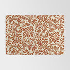 abstract retro shapes earthy leaves red Rug Gallery Image 2