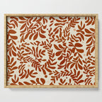 abstract retro shapes earthy leaves red Serving Tray Gallery Image 1