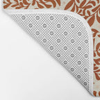 abstract retro shapes earthy leaves red Bath Mat Gallery Image 2