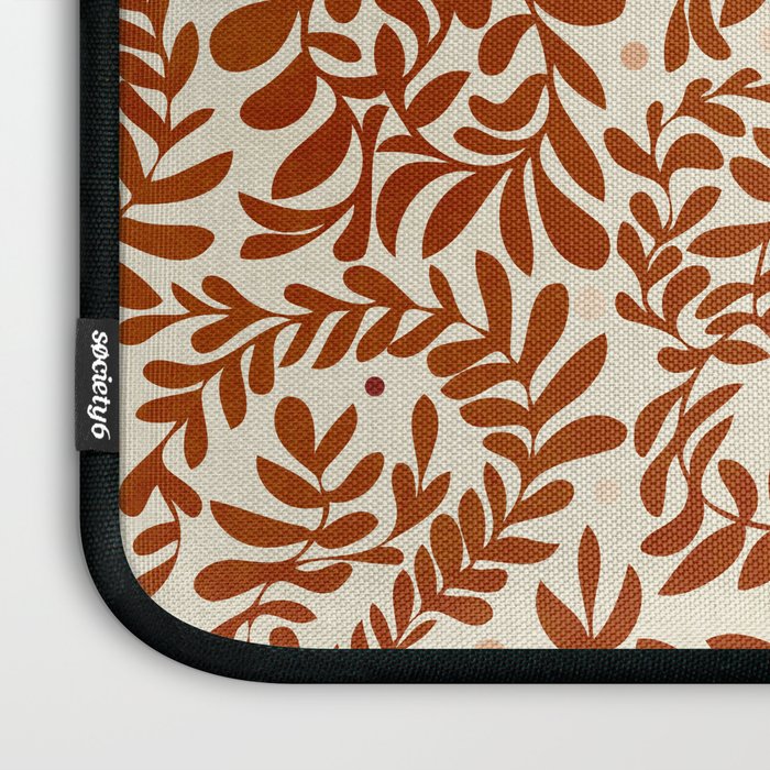 abstract retro shapes earthy leaves red Laptop Sleeve Gallery Image 3