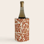 abstract retro shapes earthy leaves red Wine Chiller Gallery Image 1