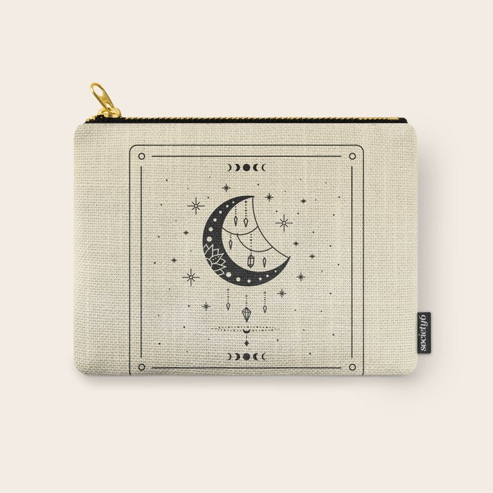 Mystic Moon & Stars: The Beige Edition Carry All Pouch Gallery Image 1