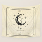 Mystic Moon & Stars: The Beige Edition Wall Tapestry Gallery Image 4