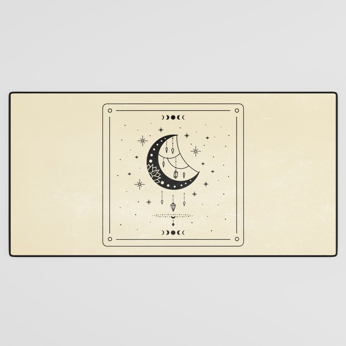 Mystic Moon & Stars: The Beige Edition Desk Mat Gallery Image 3
