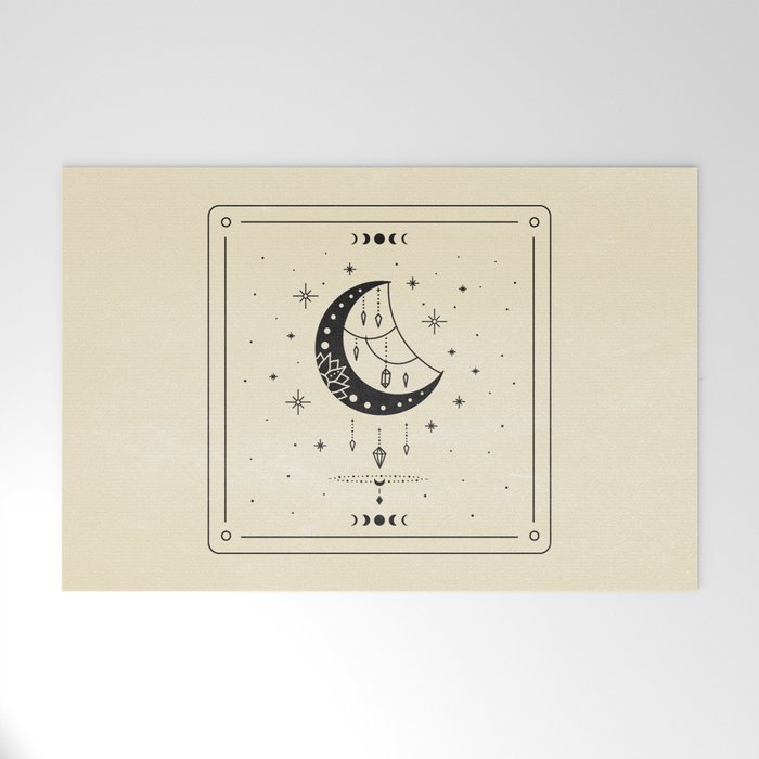 Mystic Moon & Stars: The Beige Edition Welcome Mat Gallery Image 1