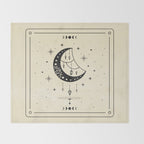 Mystic Moon & Stars: The Beige Edition Throw Blanket Gallery Image 2