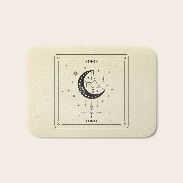 Mystic Moon & Stars: The Beige Edition Bath Mat Gallery Image 1