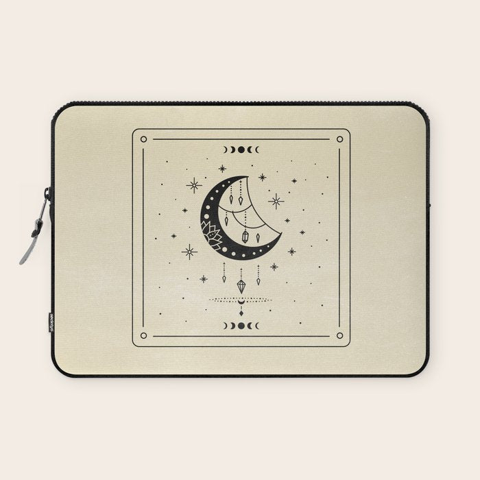Mystic Moon & Stars: The Beige Edition Laptop Sleeve Gallery Image 1