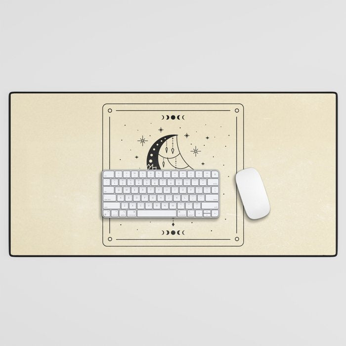Mystic Moon & Stars: The Beige Edition Desk Mat Gallery Image 1