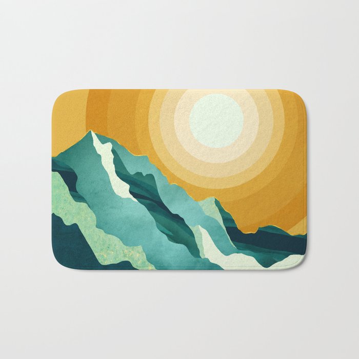 Retro Mountain Sunset Bath Mat Gallery Image 1