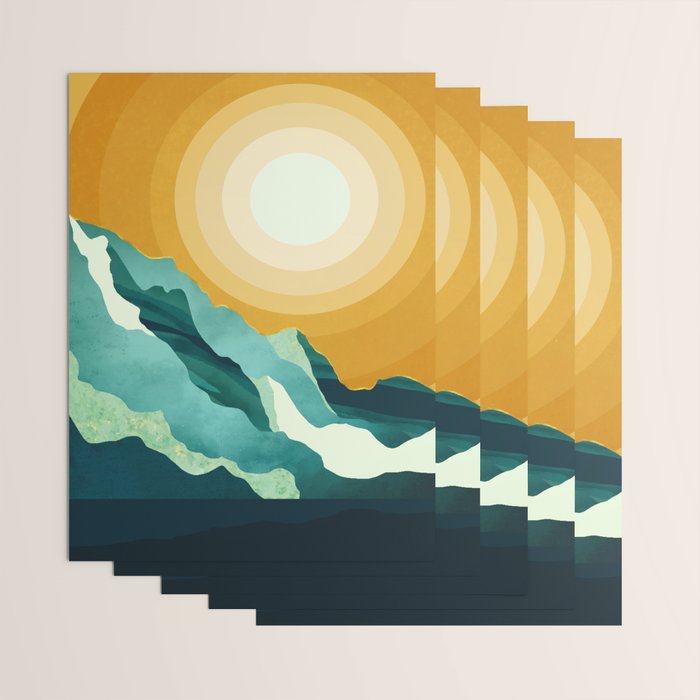 Retro Mountain Sunset Wrapping Paper Gallery Image 3