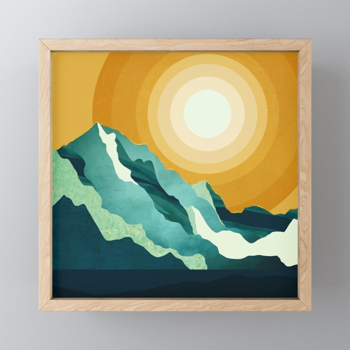 Retro Mountain Sunset Mini Art Print Gallery Image 1