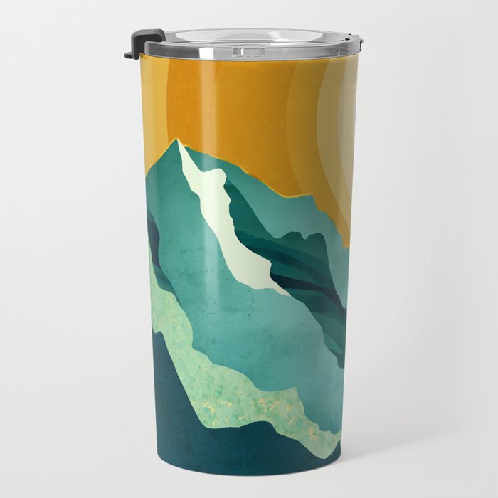 Retro Mountain Sunset Travel Mug Gallery Image 3