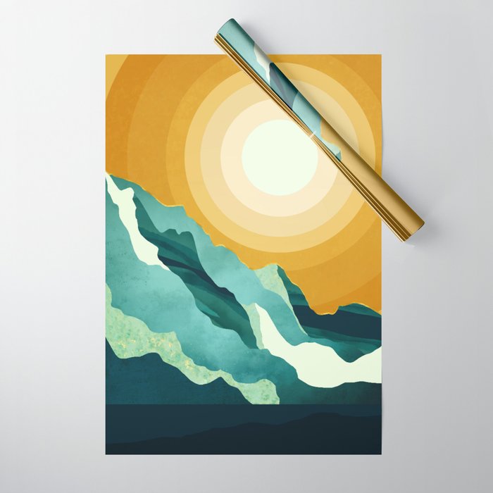 Retro Mountain Sunset Wrapping Paper Gallery Image 1