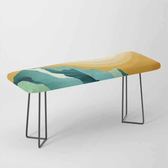 Retro Mountain Sunset Bench Gallery Image 1