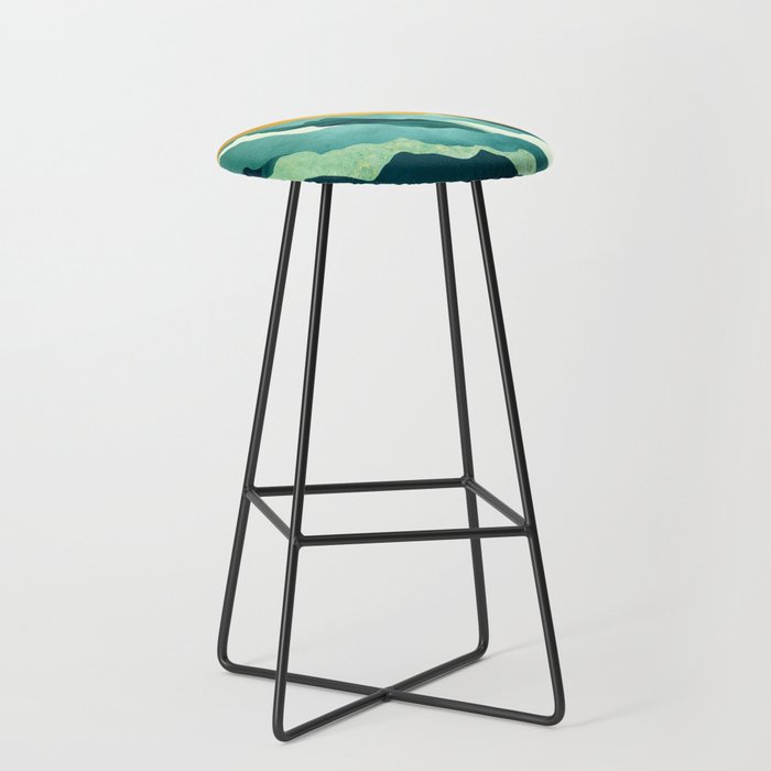 Retro Mountain Sunset Stool Gallery Image 1