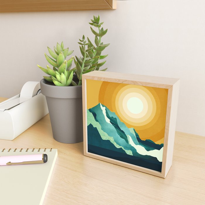 Retro Mountain Sunset Mini Art Print Gallery Image 2